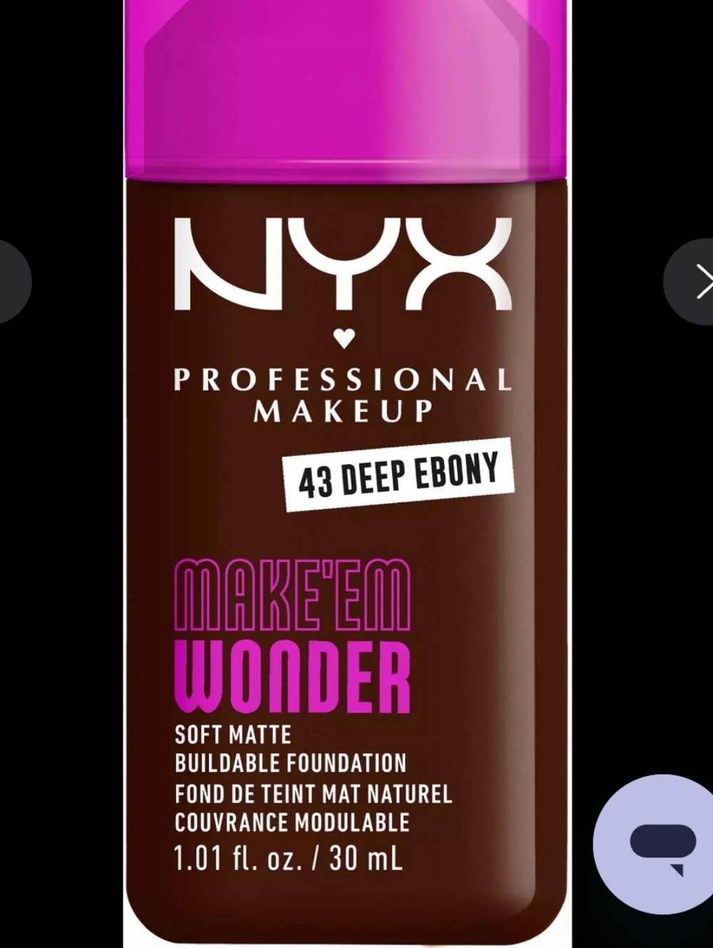 Make 'Em Wonder Soft Matte Buildable Foundation - Deep Ebony (43)